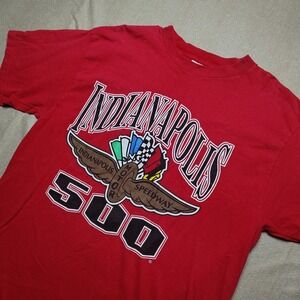 Vintage Indianapolis 500 Shirt Mens XL Racing Logo 7 Race Car 90s Sports